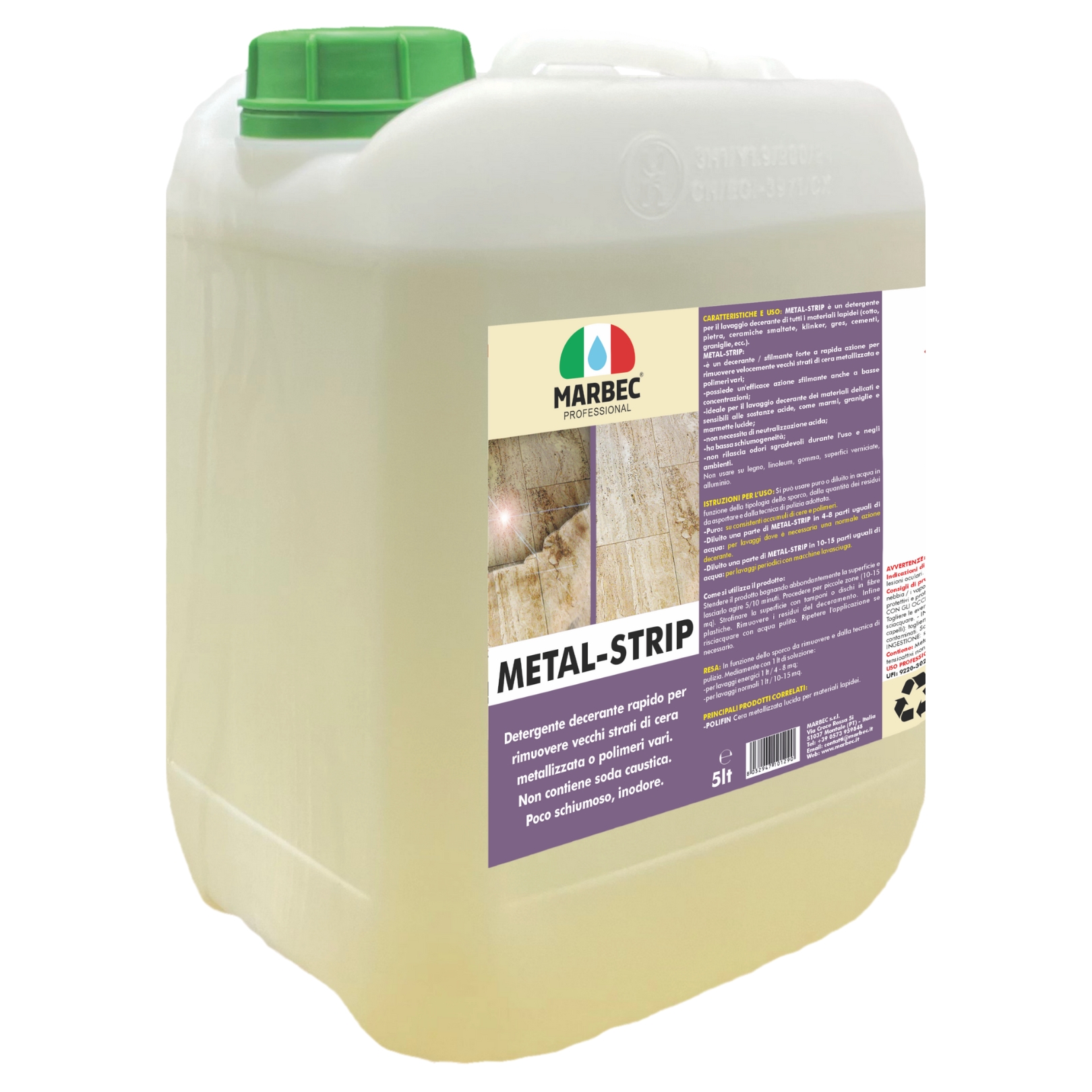 Detergente pavimenti deceramento cotto pietra ceramica cemento marmo METAL STRIP