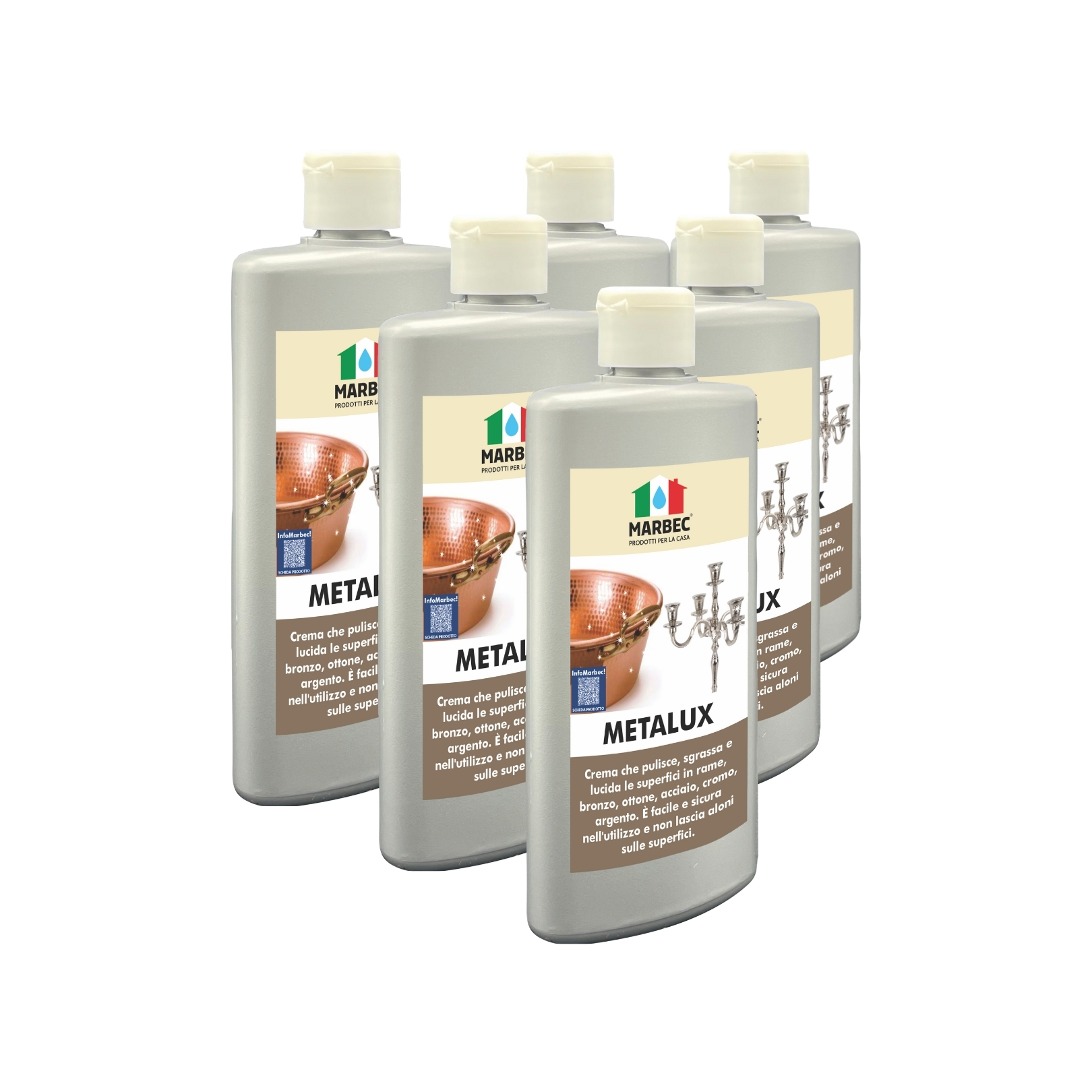 Pasta abrasiva lucidante per rame, bronzo, ottone, argento, cromo METALUX