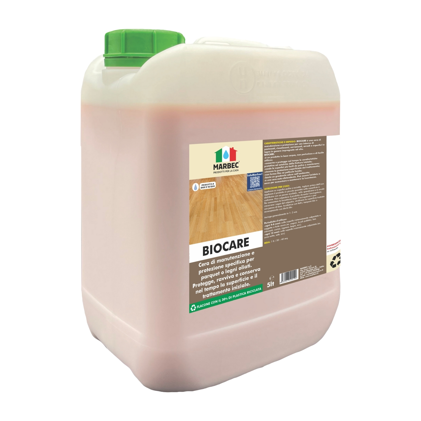 Cera Protettiva nutritiva per Pavimenti arredi serramenti Legno oliato BIOCARE