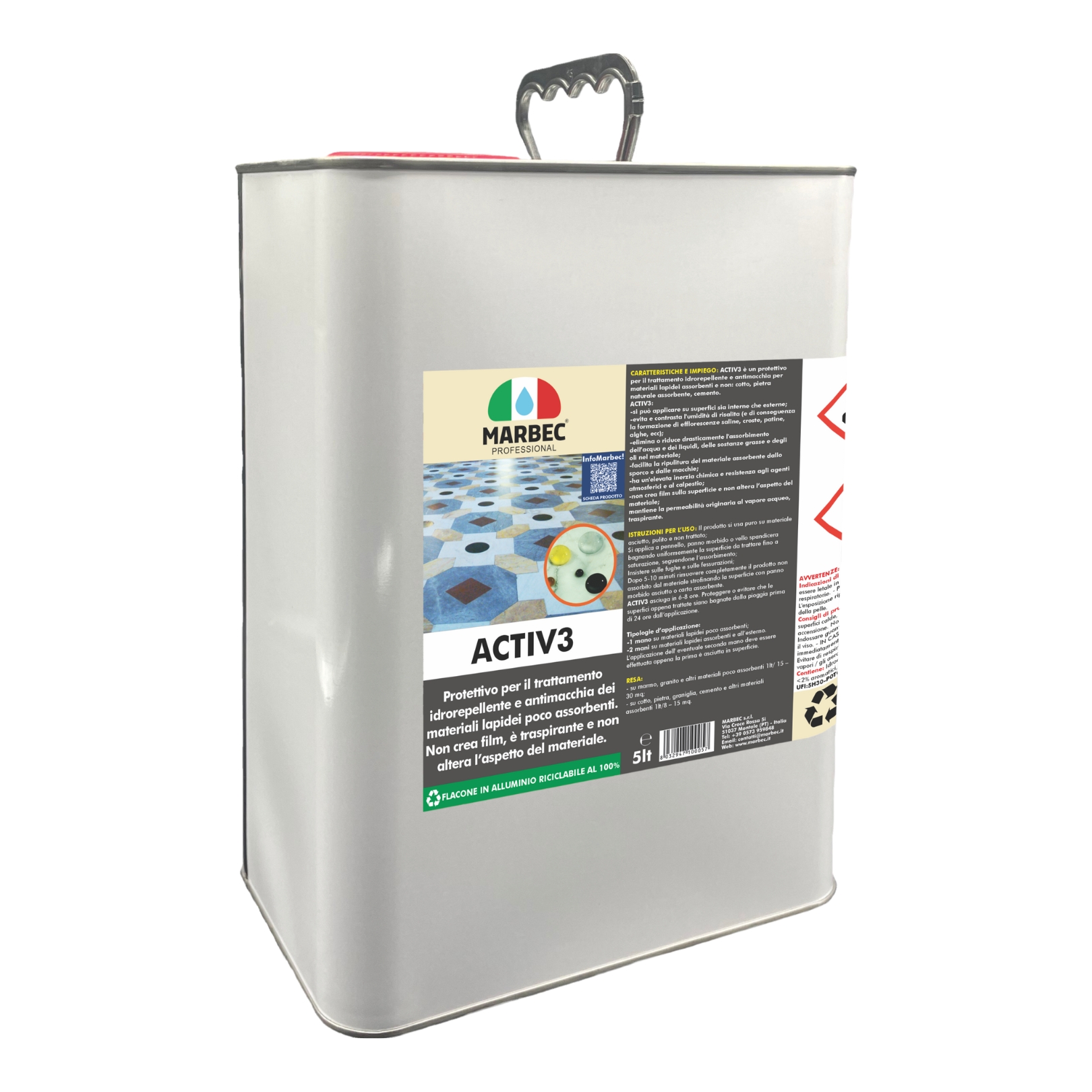 Protettivo anti-umidità di risalita anti-macchia per materiali lapidei ACTIV3