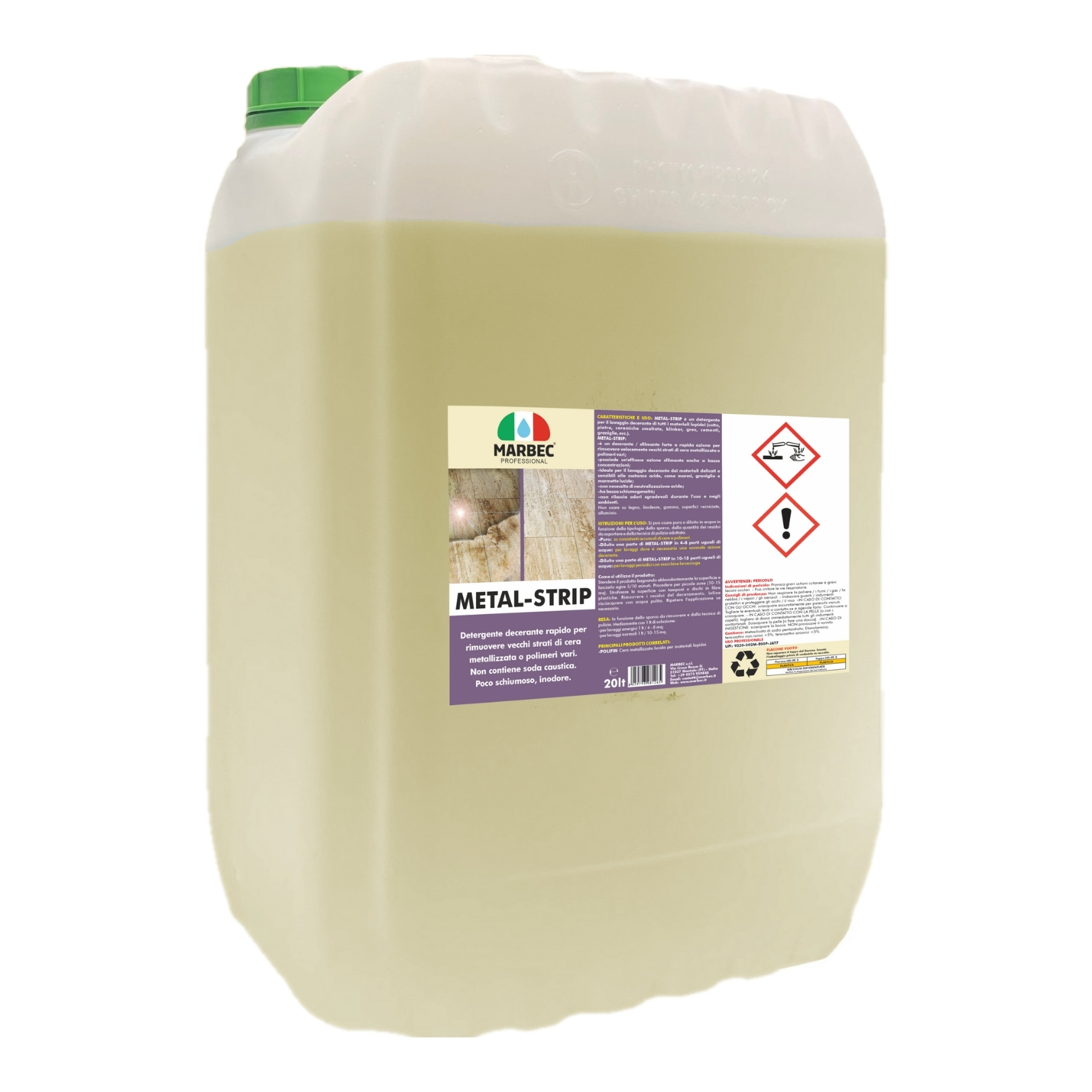 Detergente pavimenti deceramento cotto pietra ceramica cemento marmo METAL STRIP